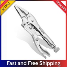 4.5in Mini Long Nose Locking Pliers - Adjustable Vise Grip Welding Clamp Tool...
