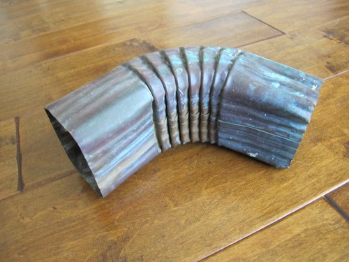 EC VINTAGE COPPER GUTTER ELBOW PATINA