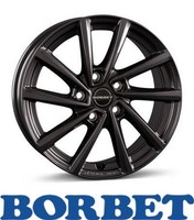 4X Borbet V 7,0X18 5/110 ET38 Mistral Anthracite Glossy