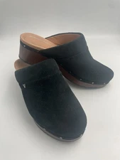 VIONIC women's Kacie Black Suede Clogs Mules Shoes Size 9