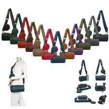 DAMEN CROSS OVER BODY BAG SET Geld Tasche Umhängetasche Schultertasche Zylinder