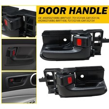 2X Interior Door Handle Driver Passenger Side Black For 2003-2008 Toyota Corolla