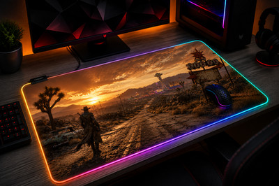 Fallout RGB XXL Gaming Mouse Pad Vault RPG Desk Mat PC Gamer LED 4K HD