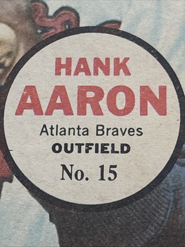 1967 Topps Pin Ups HANK AARON Atlanta Braves EX/EXMT Centered MLB HOF - Picture 6 of 12