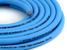 KnuKonceptz KCA NEON Kandy BLUE Ultra Flex 4 Gauge Power / Ground Wire
