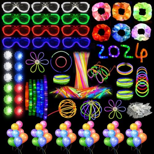 302Pcs LED Light Up Party Favors,Glow Party Supplies with 100Pcs Glow Stick, ...