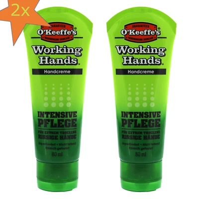 O'KEEFFE'S 2x 80ml O’Keeffe’s Working Hands Handcreme Tube für trockene und rissige Hände