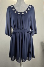 BCX Dress Blue  Lace Bell size large