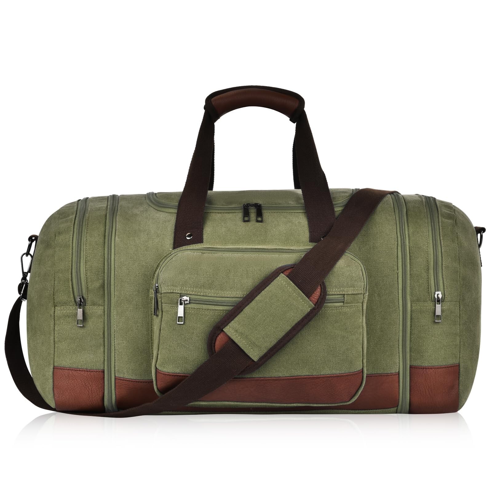 Dimayar Expandable Canvas Duffle Bag for Travel Carry On or Weekend Overnight Trips