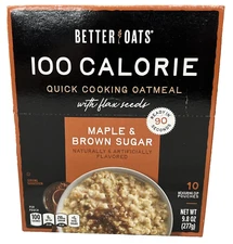 Better Oats 100 Calorie Maple & Brown Sugar Flax Seeds Instant Oatmeal 9.8 oz