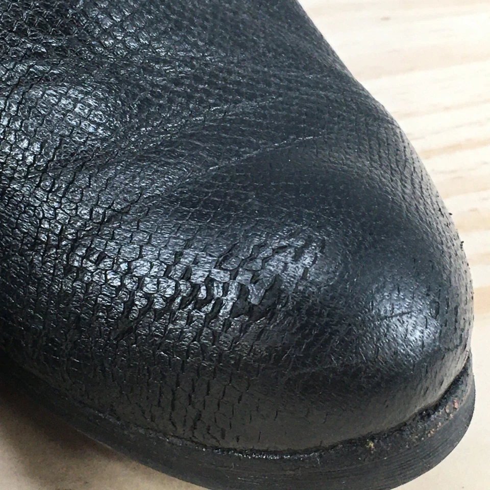 Felmini Boots Womens 39 Ankle Bootie Black Snakeskin Print Side Zip Block Heels - Image 4 of 4