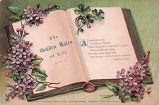 Postcard Vintage (1)NY, NY The Golden Rules of Life/George Lassar 5353 UP(#511)