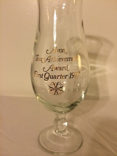Vintage Avon Team Achievement Award First Quarter 1977 Hurricane Glass Goblet - Picture 5 of 7