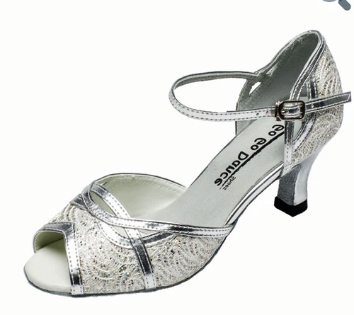 New! Women’s Go Go Dance Ballroom Shoes GO1005 SILVER GLITTER 2.5" HEEL