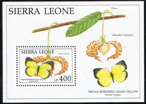 Sierra Leone 1991 - Butterflies, Fauna, Animals, Flowers, Nature -  S/S MNH - Picture 1 of 1