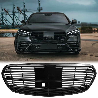 Grill Kühlergrill passt für Mercedes S Klasse W223 Glanz schwarz