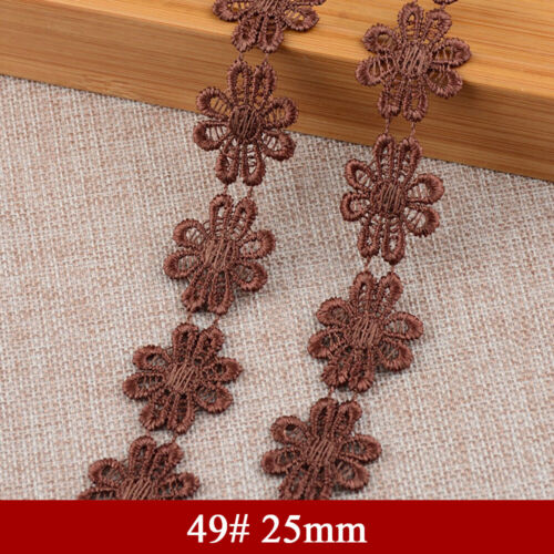 13/15/25mm Guipure Embroidered Daisy Flower Lace Trim Sewing and Embellishment - Picture 60 of 63