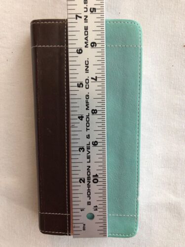 NIV, Trimline Bible, Imitation Leather, Turquoise/Brown, Red Letter Edition - Picture 2 of 7