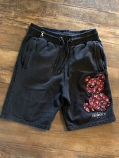 Avenue George V Paris Teddy Bear Cotton Shorts Drawstring Rhinestones S