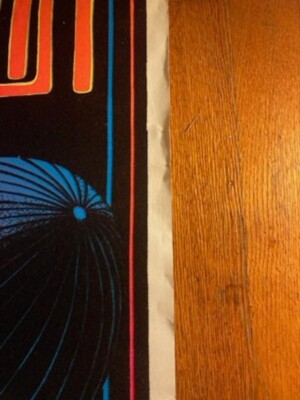 Led Zeppelin velvet Black Light Poster 1981 943 Flocked 23 x 35