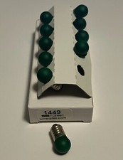  10 Green No 1449 light bulbs 14 volt for Lionel trains  accessories. Tot 10