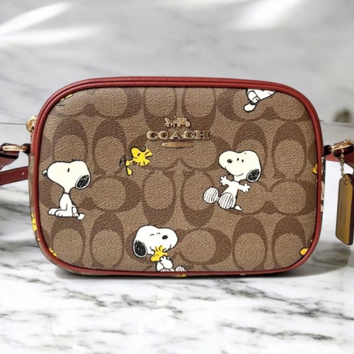 COACH x Peanuts Snoopy Mini Jamie 2-way Camera Bag Signature Canvas CF248 New - 第 1/11 張圖片