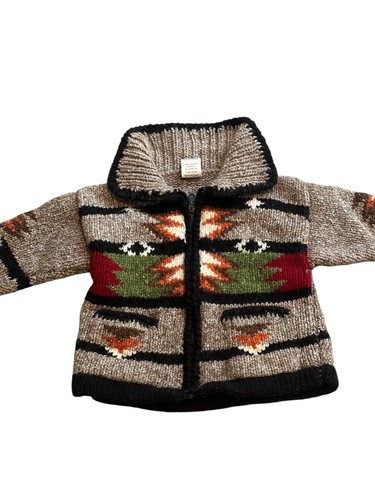 Tejidos Los Andes Child 6-8 Sweater ZIP Front Pockets Wool Blend - Picture 2 of 14