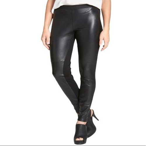 Ponte Leather Front Leggings Womens XS 