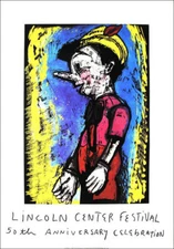 JIM DINE Original Woodcut & Screenprint Pinocchio 2008 Lincoln Center 50th RARE
