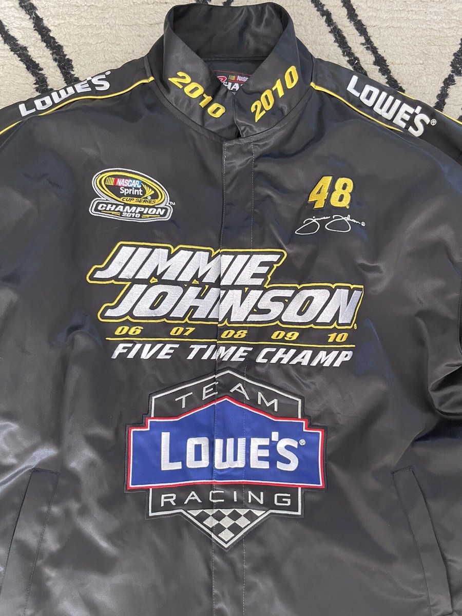 Jimmie Johnson NASCAR Jacket Mens Size XL 2010 Champion Snap