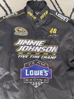 Jimmie Johnson NASCAR Jacket Mens Size XL 2010 Champion Snap