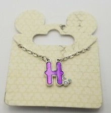 Mickey Letter H Initial Necklace Pendant Chain Silvertone New Fast Shipping