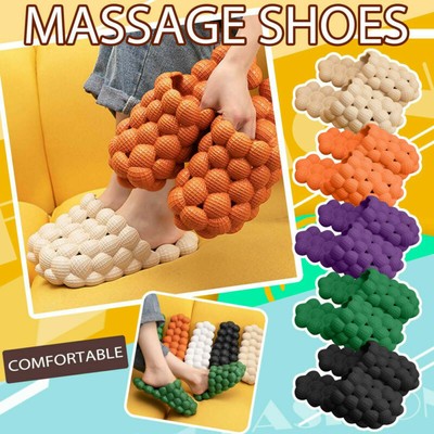 Uomini, Donne S massaggio Bubble diapositive Pantofole divertenti Litchi  Anti-Scivolo Pantofole SPA | eBay