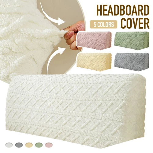 Thickened Plush Jacquard Velvet Elastic Headboard Cover Bedhead Protective Cover - Picture 2 of 23