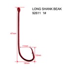  High Quality Long Shank RED Fishing Hooks, Fishing Tackle Special Offer