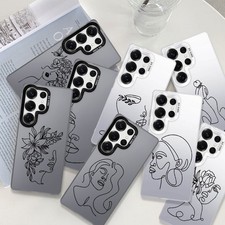 For Samsung S26 Ultra S24 FE S21 S25 Phone Cover Abstract Sketch Protection Case