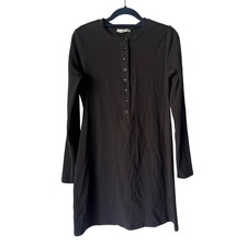 Reformation Jeans Black Organic Cotton Long Sleeve Midi Dress Womens M