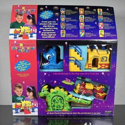 #ad Vintage Silverlit KidZland Sound A Round Express Train Set 70 Pieces w Track $110.00