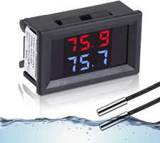 Digital Thermometer Dual Display With 2 Waterproof Probes Car Aquarium