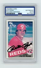1985 Topps Pete Rose Autograph Signed Baseball Card PSA Reds