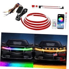 Exterior Car LED Hood Light Strip,Dynamic Scan Start Up 79 inch RGB Multicolor