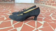VTG 80s Walter Steiger Suede Pumps-Victorian Style-Elastane Lace-Italy-Sz 7.5B
