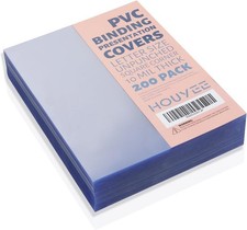 200 Pack 10 Mil PVC Binding Presentation Covers, Clear Report Cover Sheets for