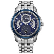 Reloj Citizen Hombre Calendario Fase Lunar Plateado Eco-Drive 41MM BU0088-51H