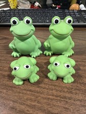Set Of 4 Soft Plastic Frog Bath Squeaky Toys