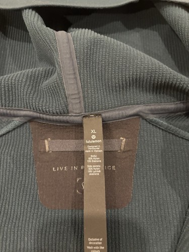 Men's Lululemon Fleece Back Soft Shell Jacket Coat Medium XL Men EUC Teal Green - Picture 5 of 8