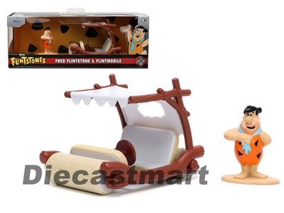 Jada 1:32 Hollywood Rides Fred Flintstone & Flintmobile 33382 Diecast Model Car