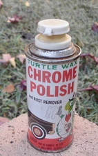 Vintage Turtle Wax Chrome Polish & Rust Remover Can Automobile, Auto Care