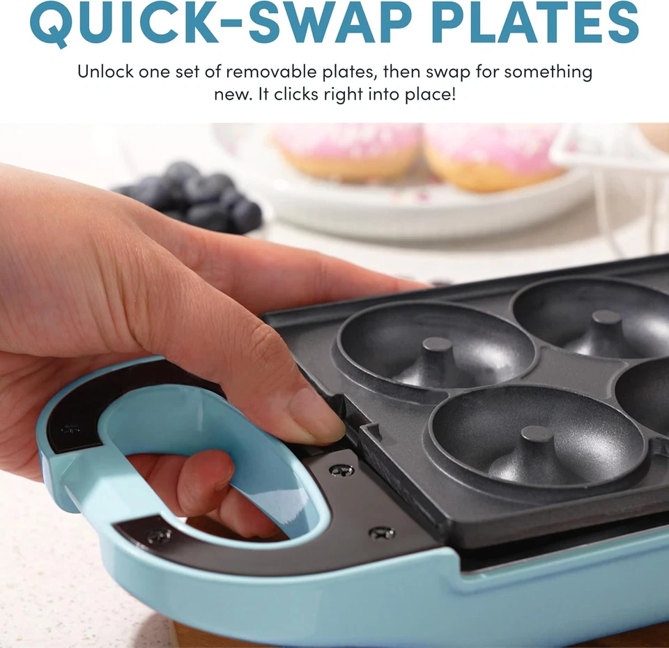 Gofrera intercambiable y abatible AROMA® con placas extraíbles: prensa Panini 3 en 1, Foto 4 de 4