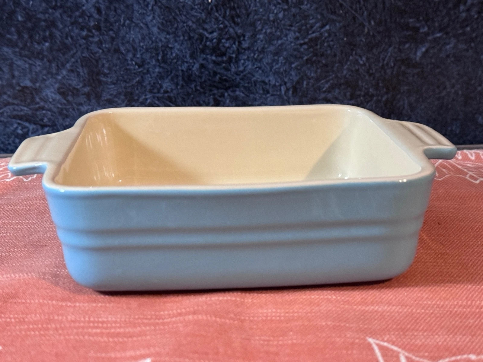 6”x6” LE CREUSET 21.18 Square Turquoise Cookware Mini Casserole Dish EUC